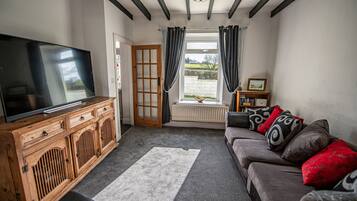 Flat-screen TV, DVD player