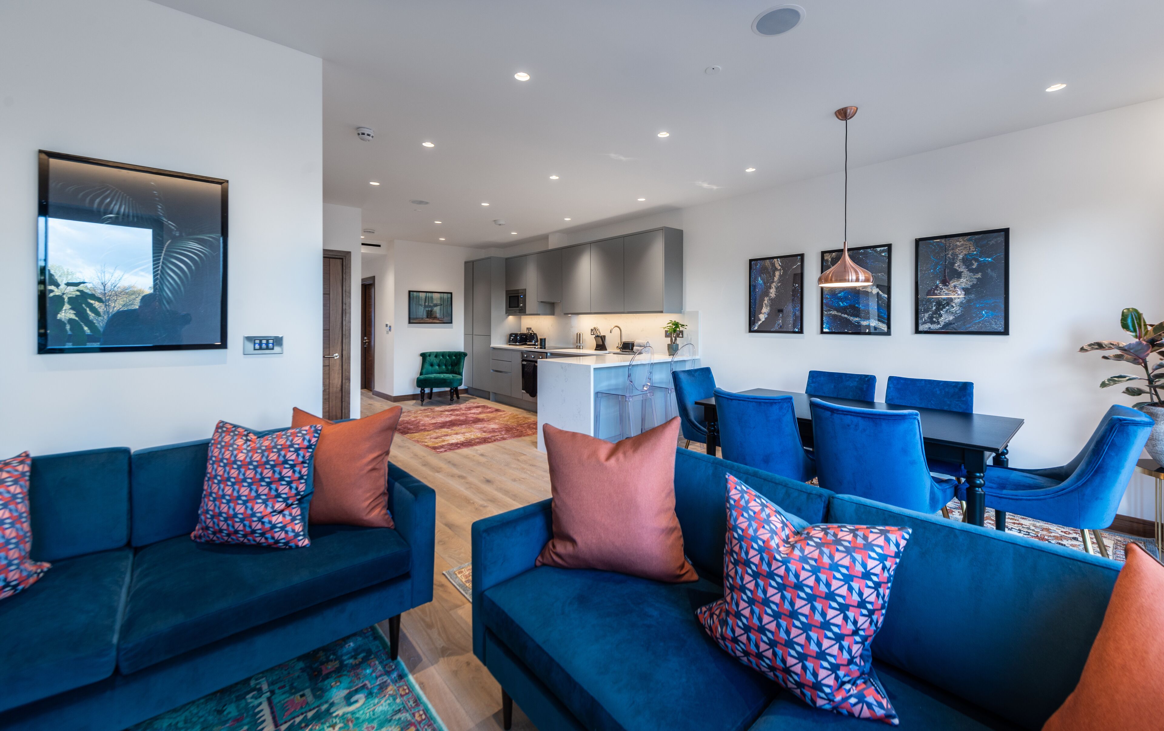 Two Bedroom Residence Apartment | Living area | 40-inch flat-screen TV with digital channels, TV