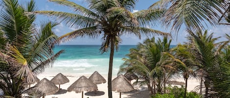 Private beach, sun-loungers, beach umbrellas, beach towels