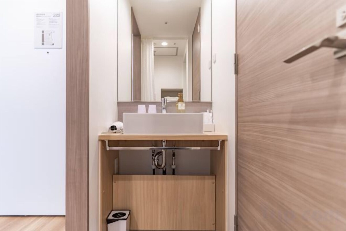 Shower, hair dryer, slippers, bidet