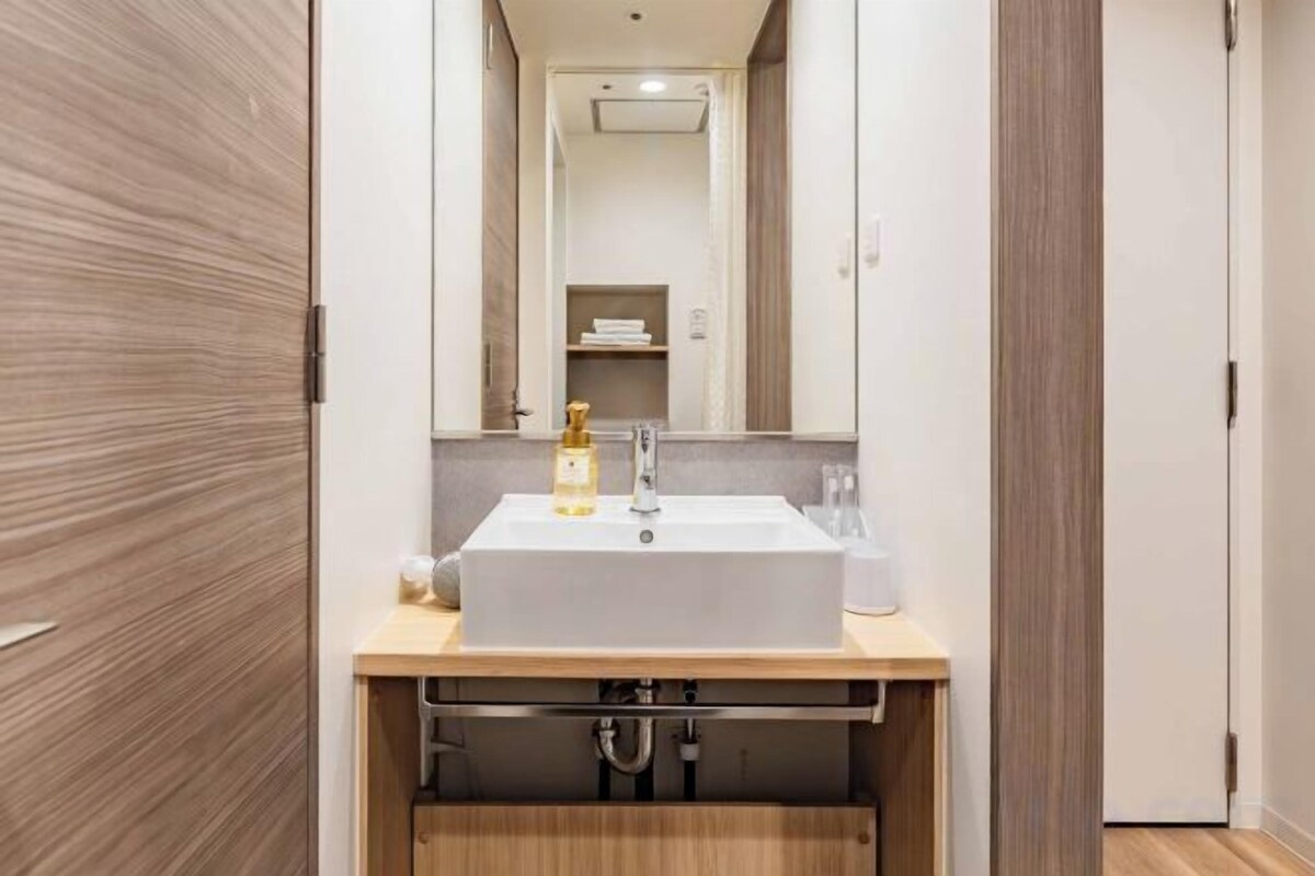 Shower, hair dryer, slippers, bidet