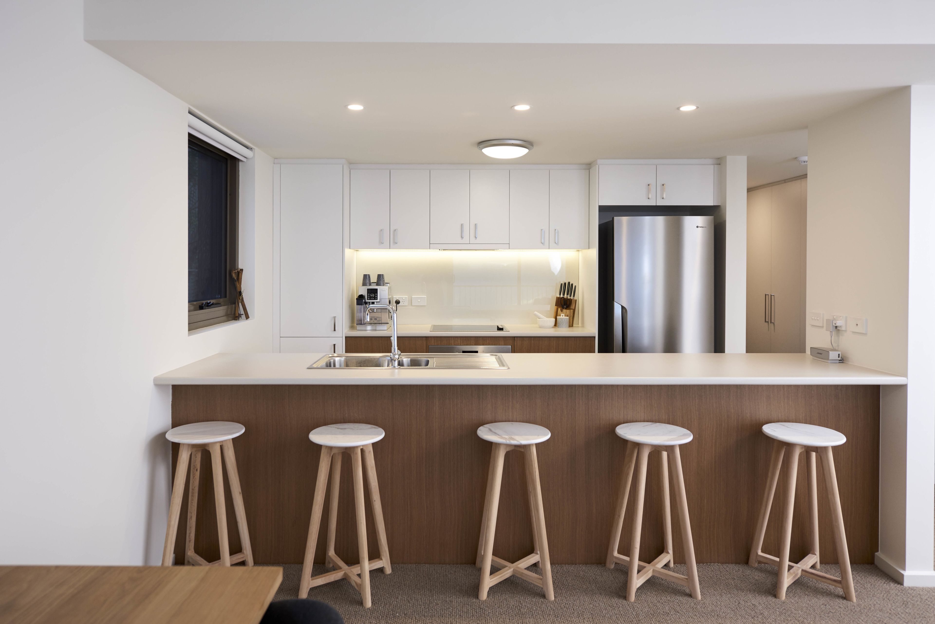 Courchevel Apartment 13 (22 The Avenue Mt Buller ) | Private kitchen | Full-size fridge, microwave, stovetop, coffee/tea maker