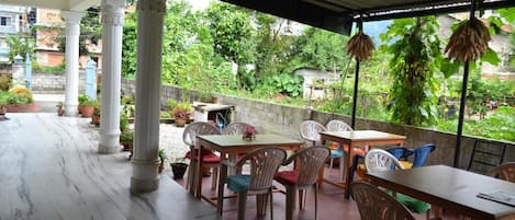 Breakfast served, local and international cuisine