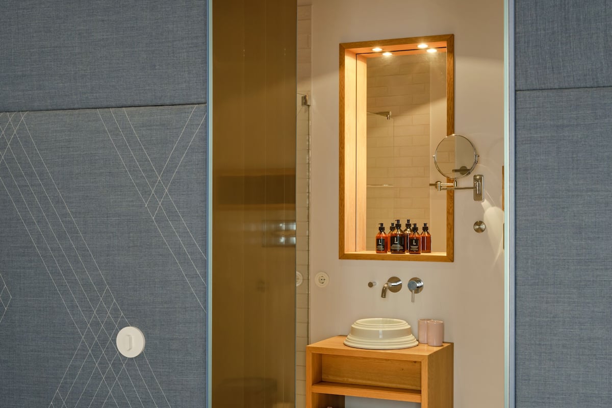 free toiletries, hair dryer, towels, soap