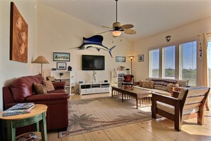 Condo, 2 Bedrooms | Living area | TV - Lost Colony Villa 30 (Port Aransas)