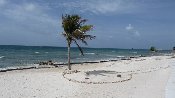 On the beach, snorkelling