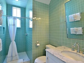 Combined shower/bathtub