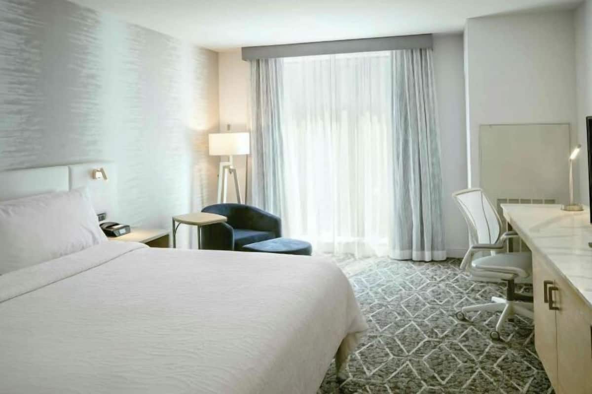 In-room safe, desk, laptop workspace, blackout drapes