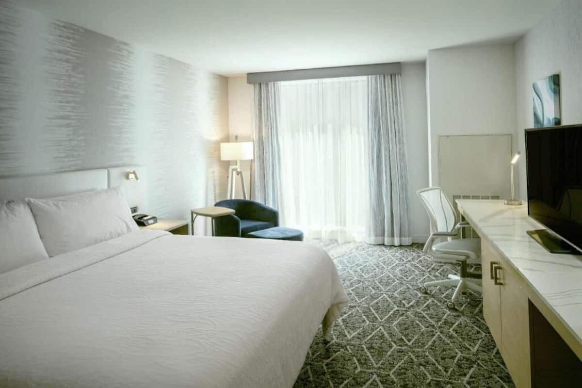 In-room safe, desk, laptop workspace, blackout drapes