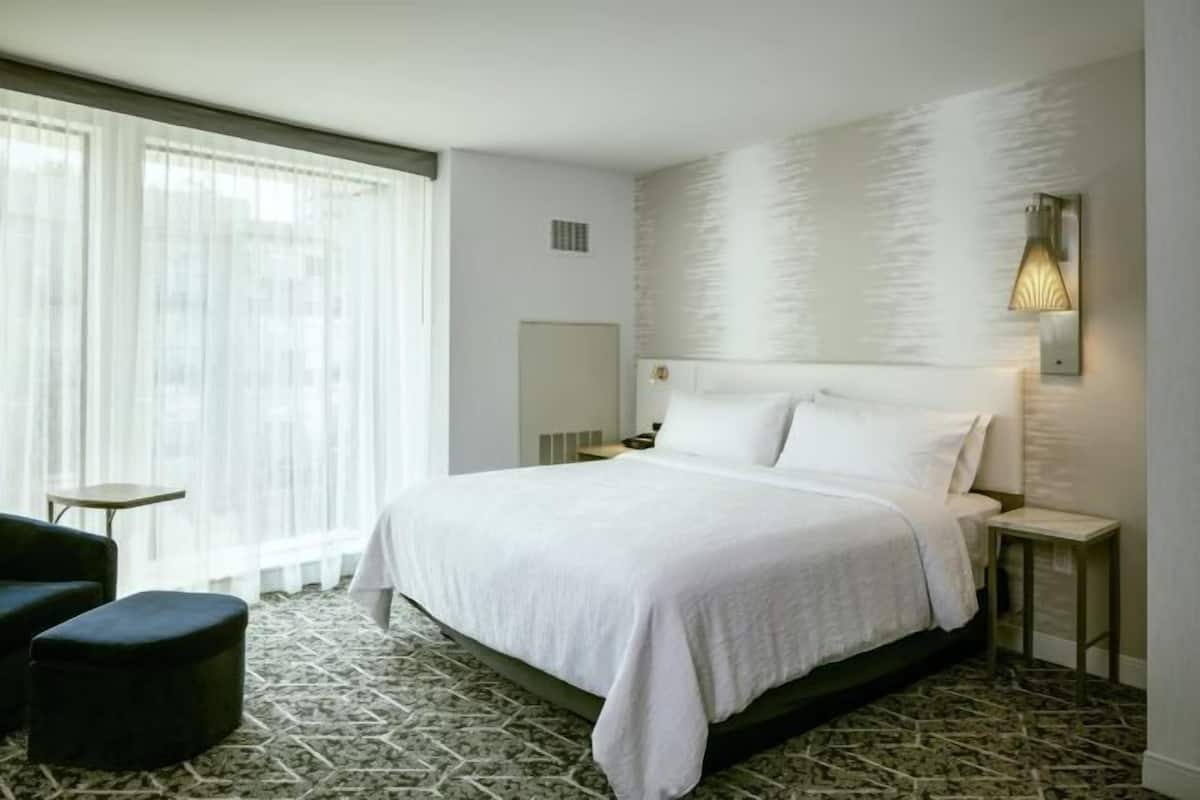 In-room safe, desk, laptop workspace, blackout drapes