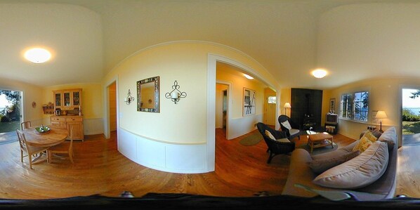 House, Multiple Beds, Beach View (132 - Smugglers Lagoon Beach Cottage,) | Living area | TV, DVD player, books - Smugglers Lagoon Beach Cottage (Greenbank)