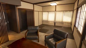 Japanese Modern Twin Room with Shower, Non Smoking | WiFi (free), bed sheets