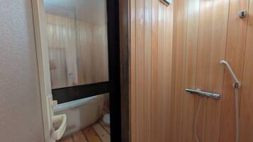 Type C Triple Room with Shower and Hot Spring, Non Smoking | Bathroom | Free toiletries, hair dryer, slippers, electronic bidet