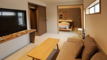 Type D Twin Room with Shower and Hot Spring, Non Smoking | Living area | 32-inch flat-screen TV with digital channels, TV