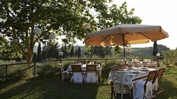 Outdoor banquet area