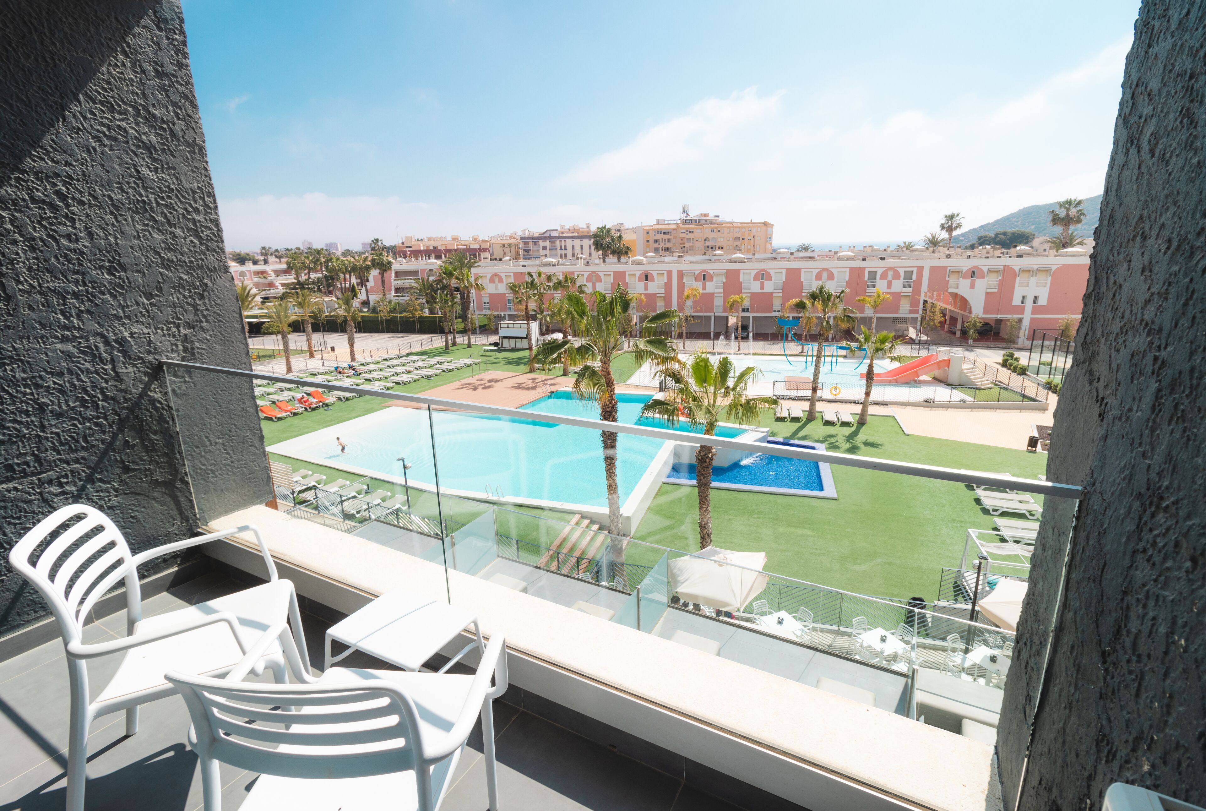 deluxe quadruple room, pool view (2 extra beds, 4 adults) | view from room