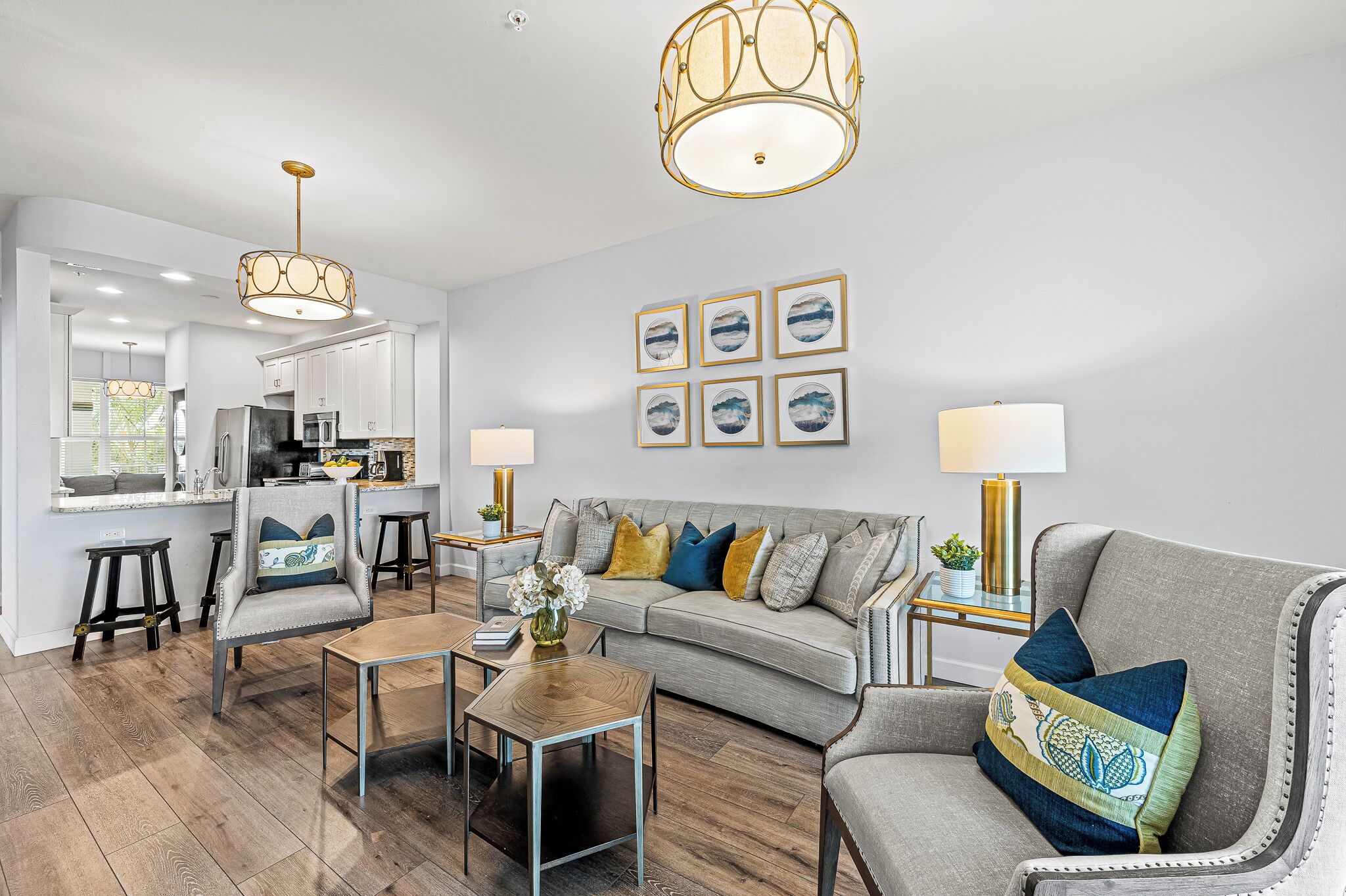 豪華公寓客房, 3 間臥室, 高球場景觀, 湖畔 | 起居區