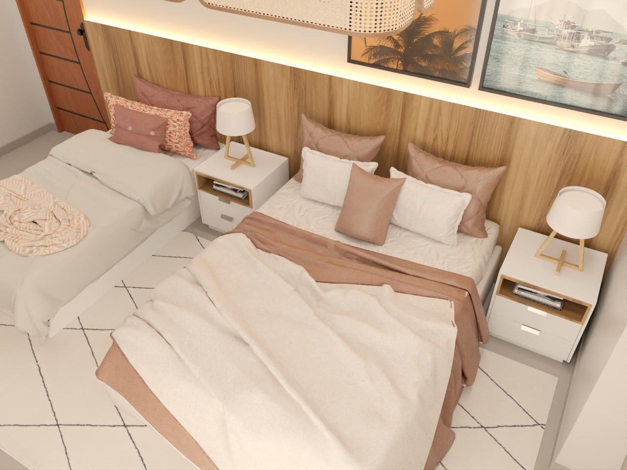 Deluxe Triple Room, 1 Bedroom, Sea View | Minibar, in-room safe, blackout curtains, bed sheets