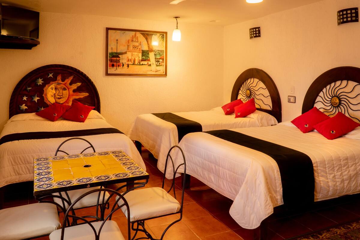 Blackout curtains, iron/ironing board, free WiFi, bed sheets