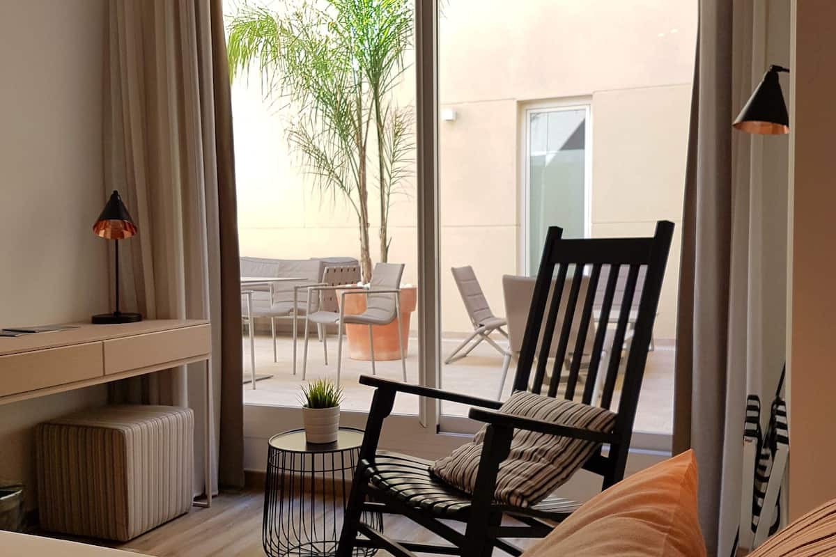premium double or twin room, patio (private or shared) | view from room