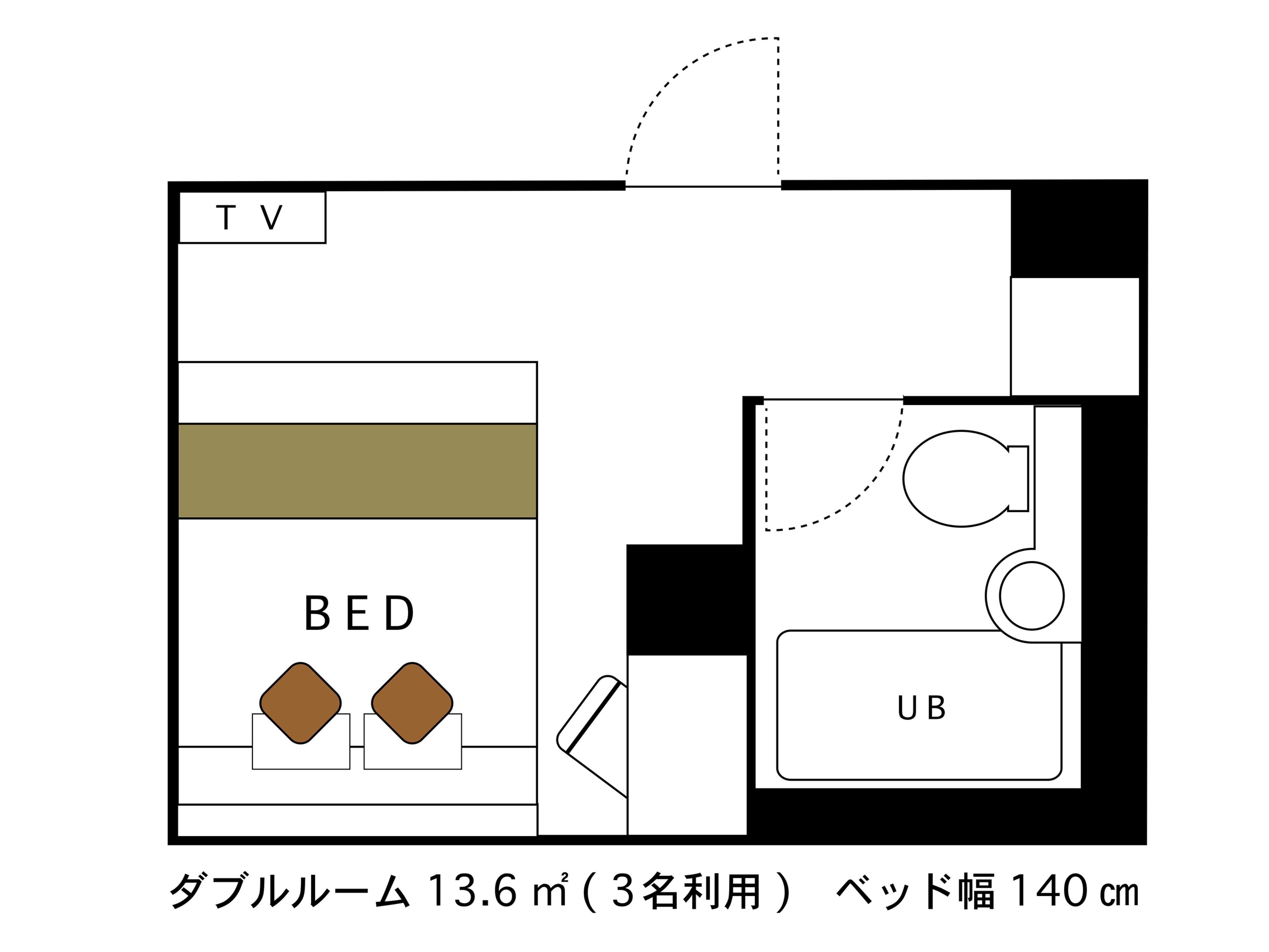 double room, non smoking | floor plan