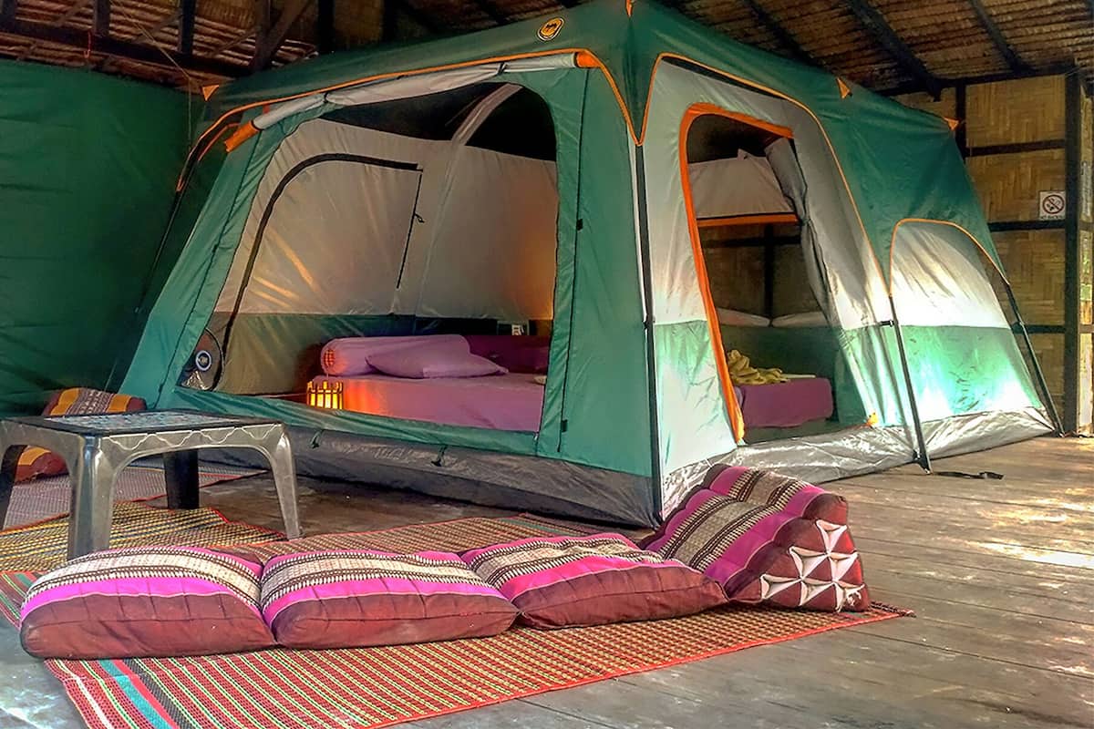 Deluxe Tent, Patio, Park View | 1 bedroom, minibar, desk, laptop workspace