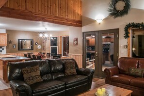 Cabin, Multiple Beds | Living area | 42-inch flat-screen TV with cable channels, TV, DVD player