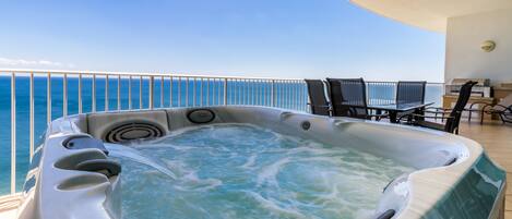 Apartment, 3 Bedrooms, Sea View | Outdoor spa tub