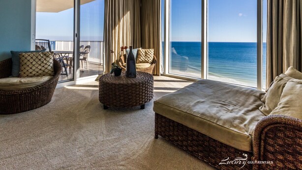 Condo, 4 Bedrooms, Ocean View | Living area - Mediterranean by Luxury Gulf Rentals (Pensacola)