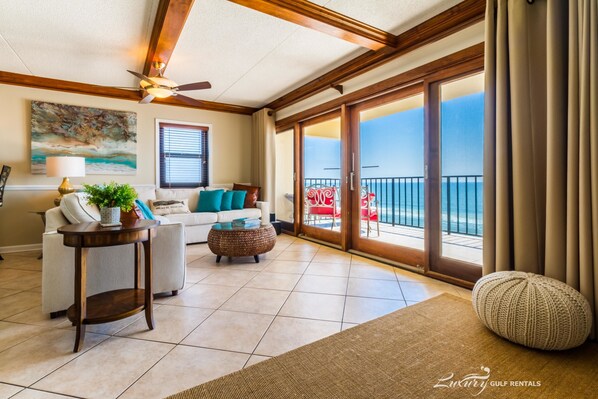 Condo, 3 Bedrooms, Ocean View | Living area | DVD player