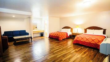 Grand Room, 2 Queen Beds, Non Smoking | Desk, free WiFi, bed sheets