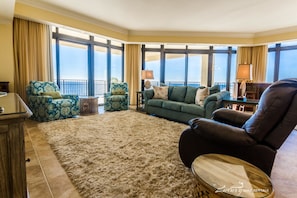 Apartment, 4 Bedrooms, Sea View | Living area | DVD player - Phoenix West II 2301 (Orange Beach)