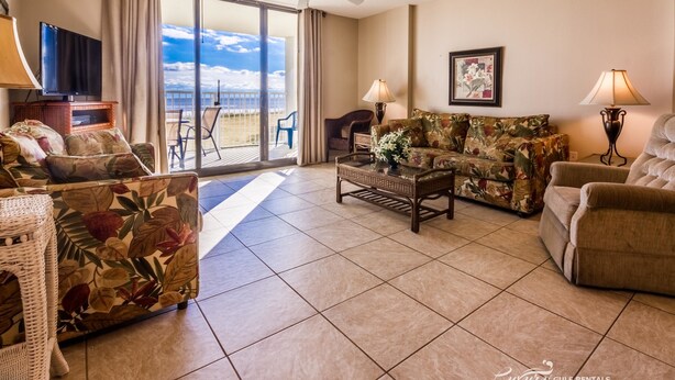 Condo, 3 Bedrooms, Ocean View | Living area - Sunswept by Luxury Gulf Rentals (Orange Beach)