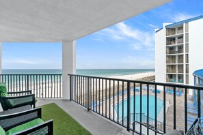 Condo, 3 Bedrooms, Ocean View (401E) | Balcony - Aquavista Beach Resort By Panhandle Getaways (Panama City Beach)