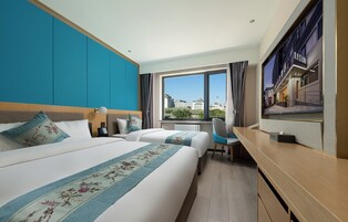 Hypo-allergenic bedding, down duvets, memory-foam beds, desk