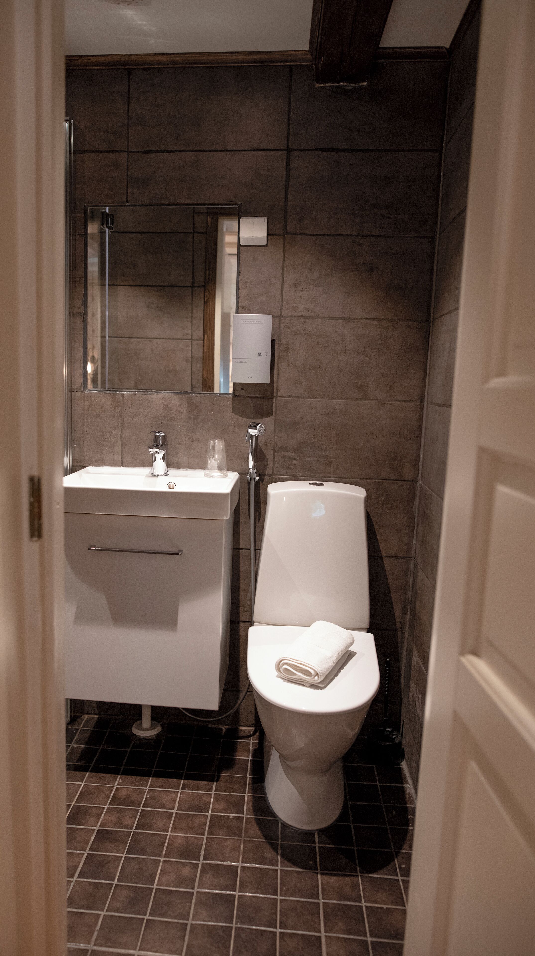 small cottage twin bs fireplace p | bathroom | shower, hair dryer, bidet, heated floors