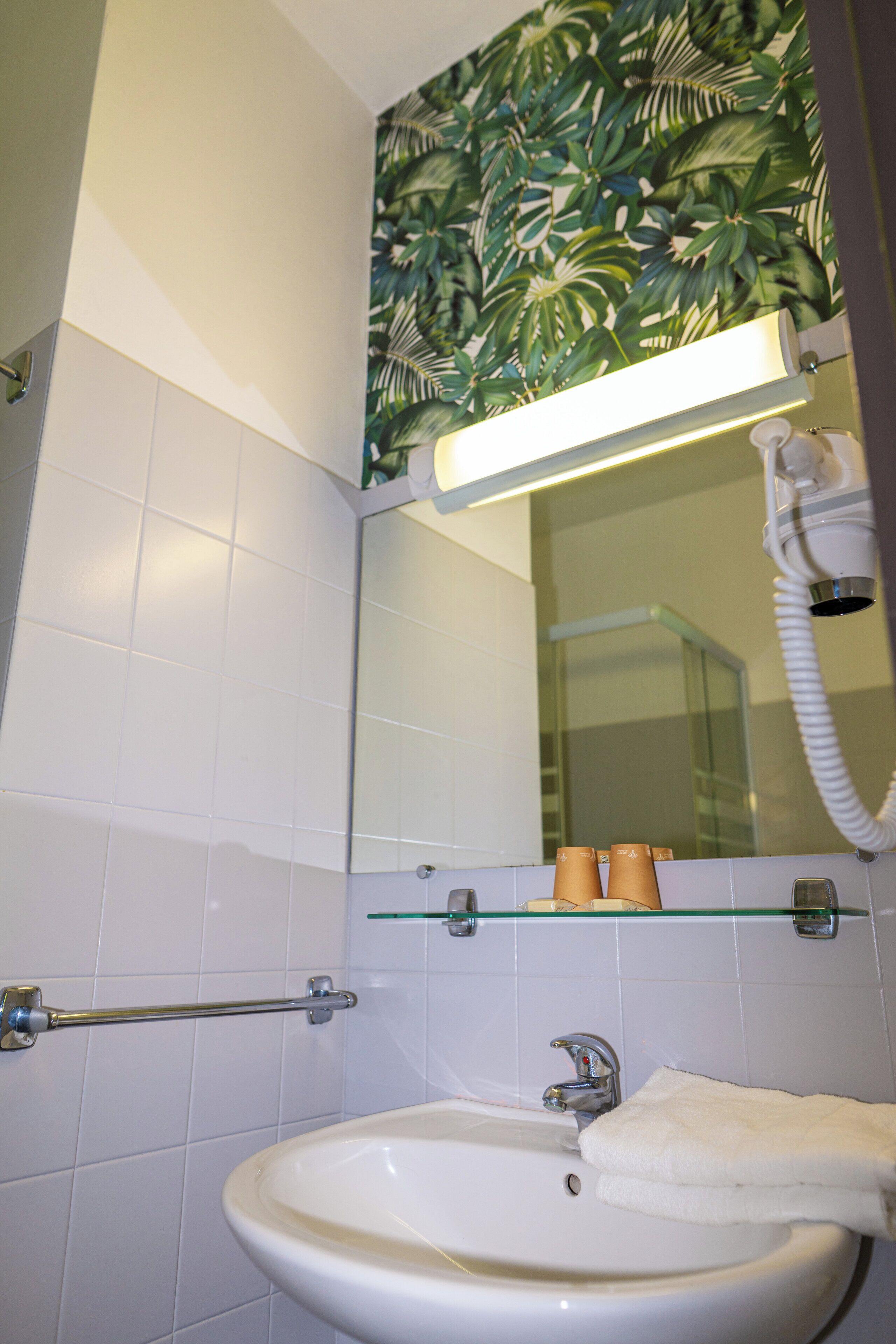 free toiletries, hair dryer, towels