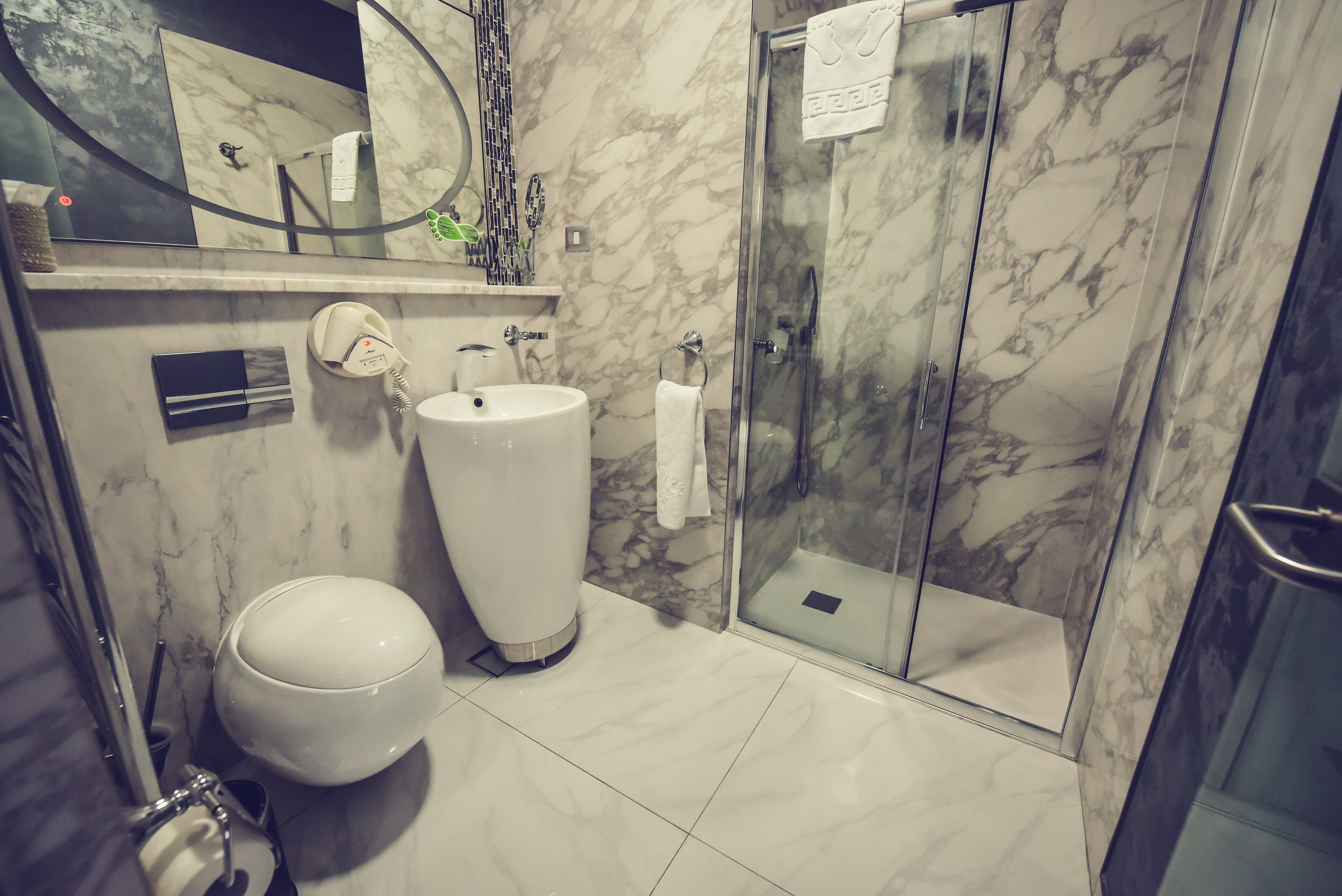 double room 4 stars | bathroom | shower, hair dryer, dressing gowns, slippers