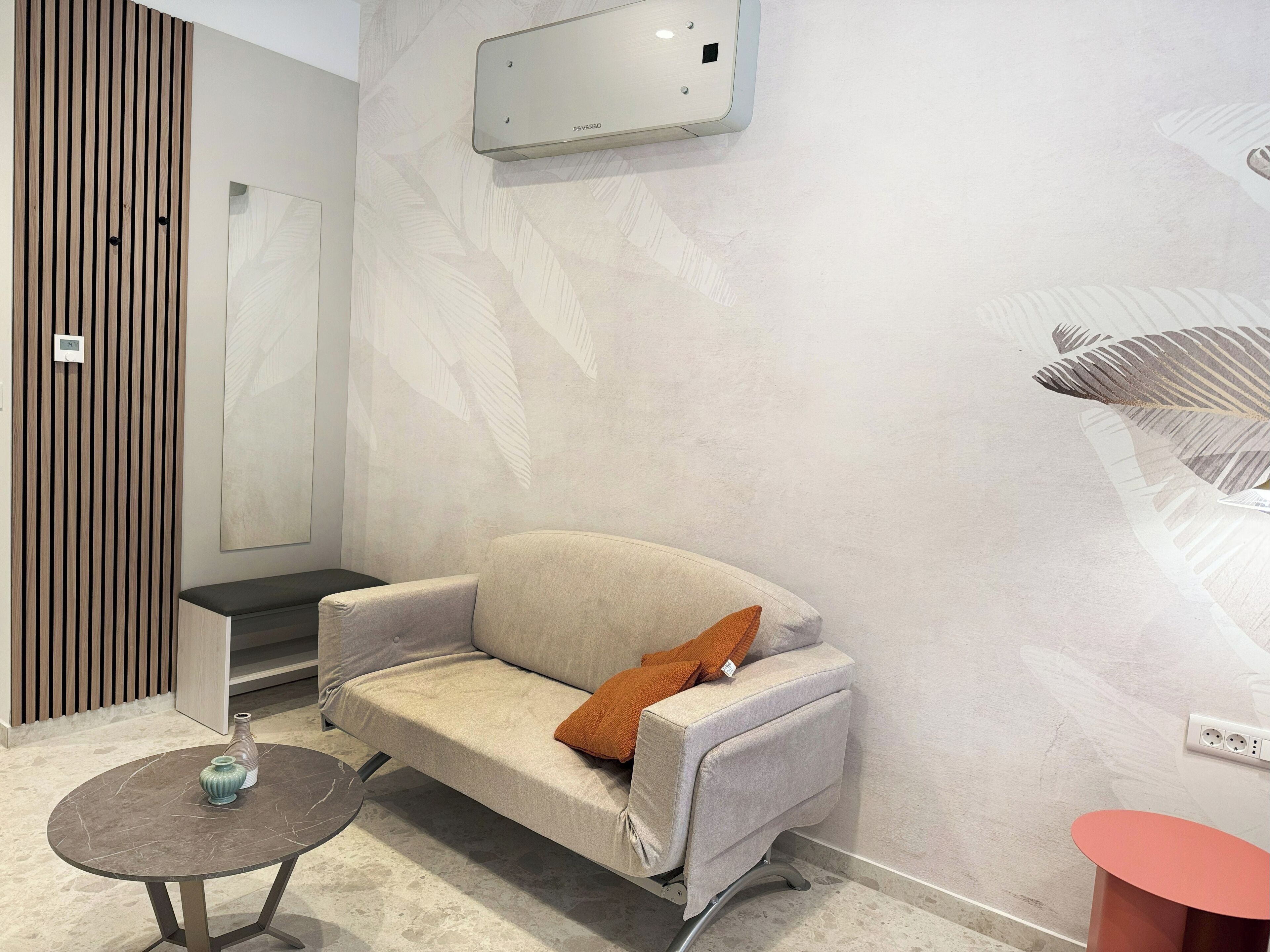 family studio (for 3 people) | living area | 60-inch flat-screen tv with satellite channels, tv