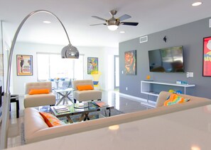 Apartment, 4 Bedrooms | Living room | DVD player - Midcentury Rose (Palm Desert)