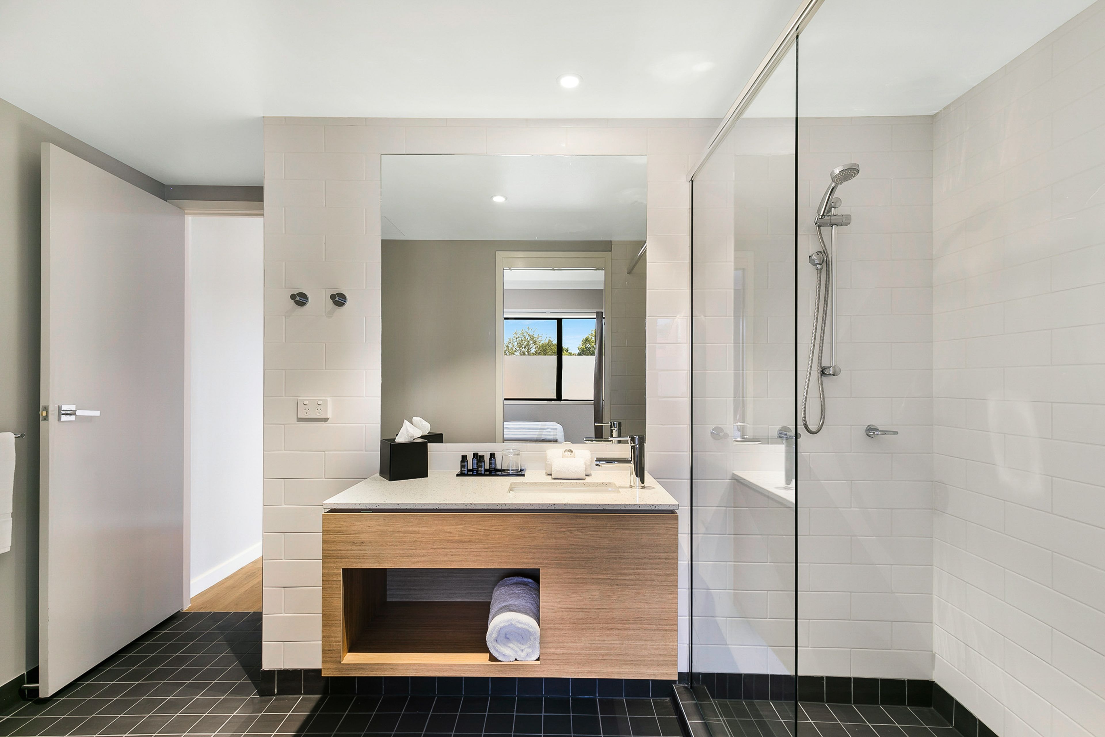 two bedroom apartment | bathroom | shower, free toiletries, towels