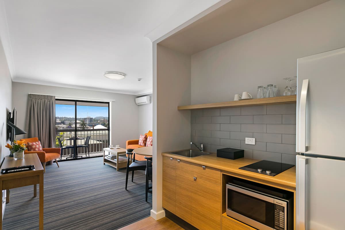 two bedroom apartment | private kitchen | fridge, coffee/tea maker, electric kettle