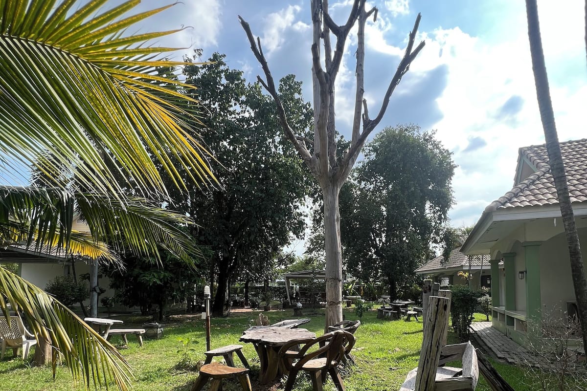 Basic Twin Room, 2 Twin Beds, Courtyard Area | Living area | 32-inch LCD TV with satellite channels, TV