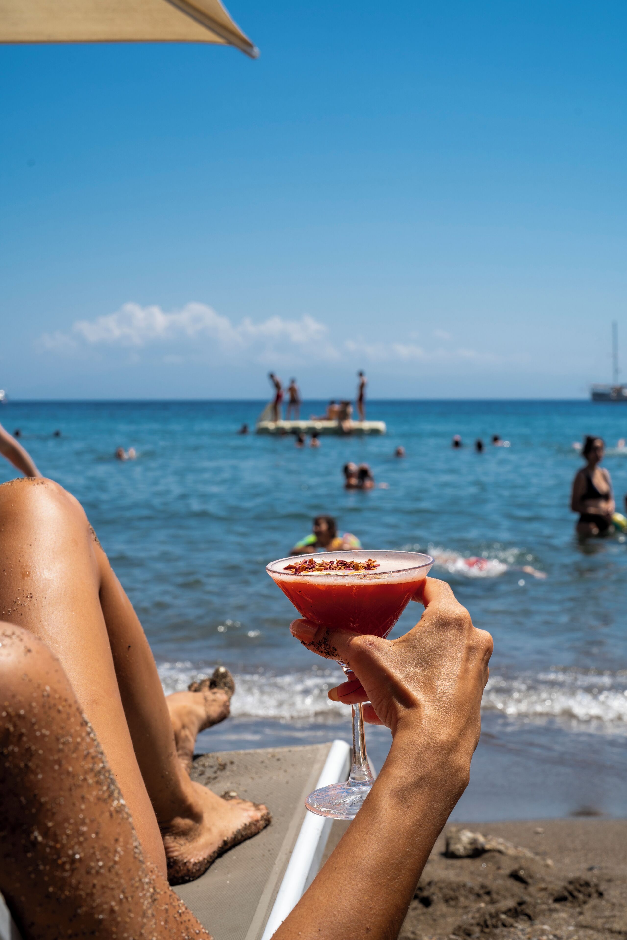 Private beach, sun loungers, beach umbrellas, beach bar