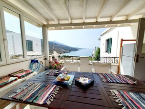 Deluxe Apartment, Sea View | Terrace/patio - Kypri Apartments (Andros)