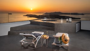 Honeymoon Suite outdoor Tub (Split level, Caldera View) | Terrasse/patio