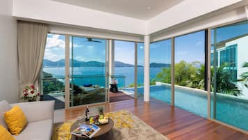 Villa, 1 trÚs grand lit, vue océan (Top Floor Pool) | Literie de qualité supérieure, minibar, coffres-forts dans les chambres