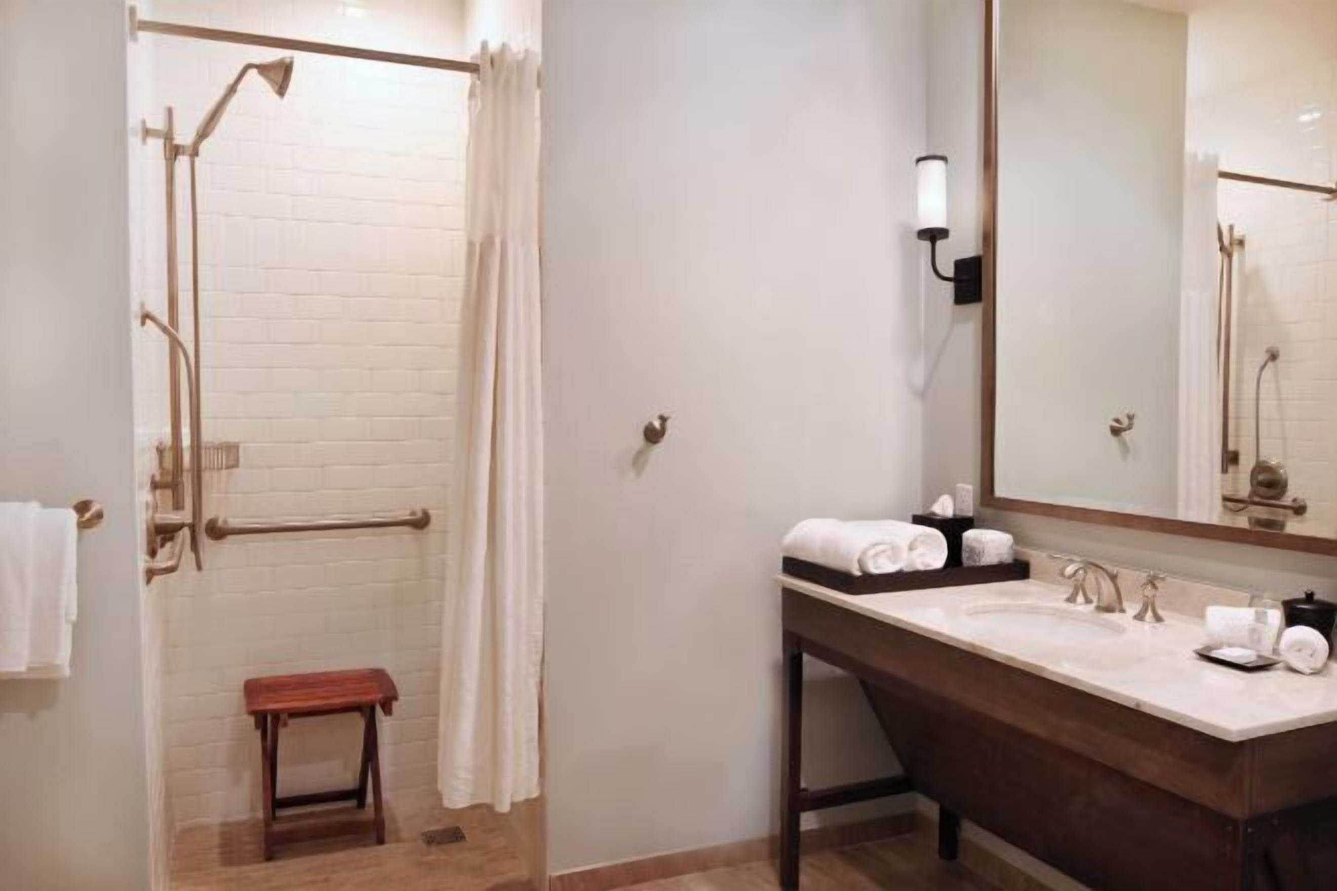 Bathroom | Shower, free toiletries, hair dryer, towels