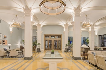 Hotel entrance and lobby at NOPSI Hotel, New Orleans