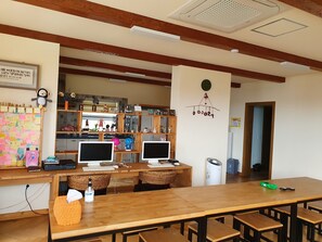 TV, pay movies, heated floors, computer monitors